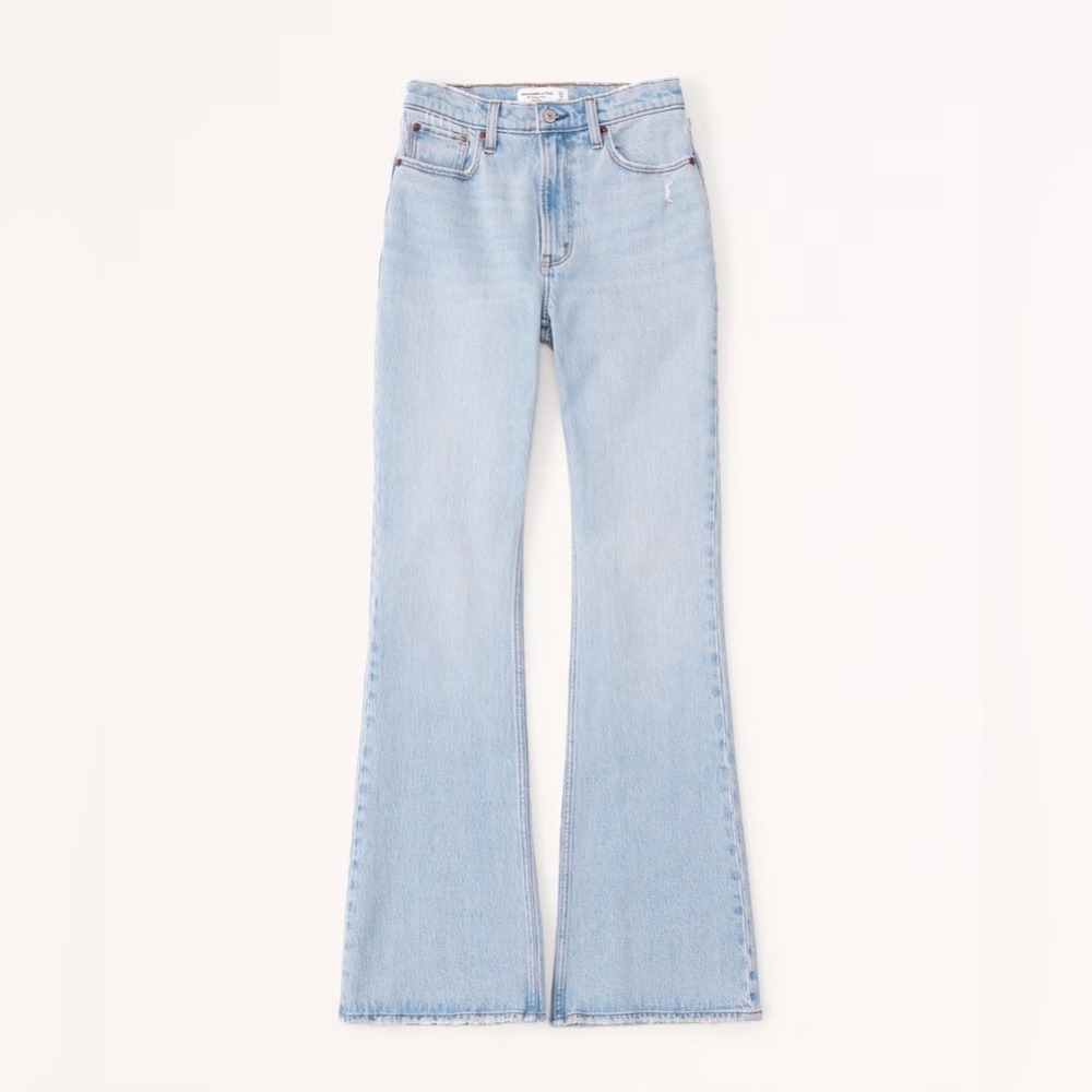 NWT Abercrombie and Fitch “The Vintage Flare”, Light wash high rise flare jeans